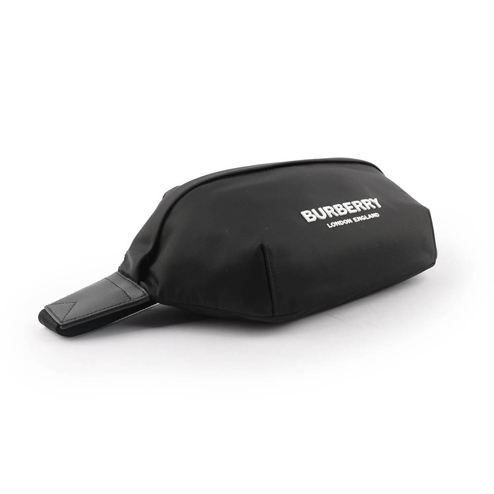 【BURBERRY】Logo 標誌尼龍 Sonny腰包(黑色) 8049095 A1189