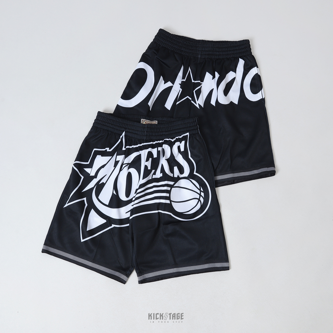 MITCHELL & NESS M&N NBA BIG FACE 3.0 SHORT 黑白魔術76人