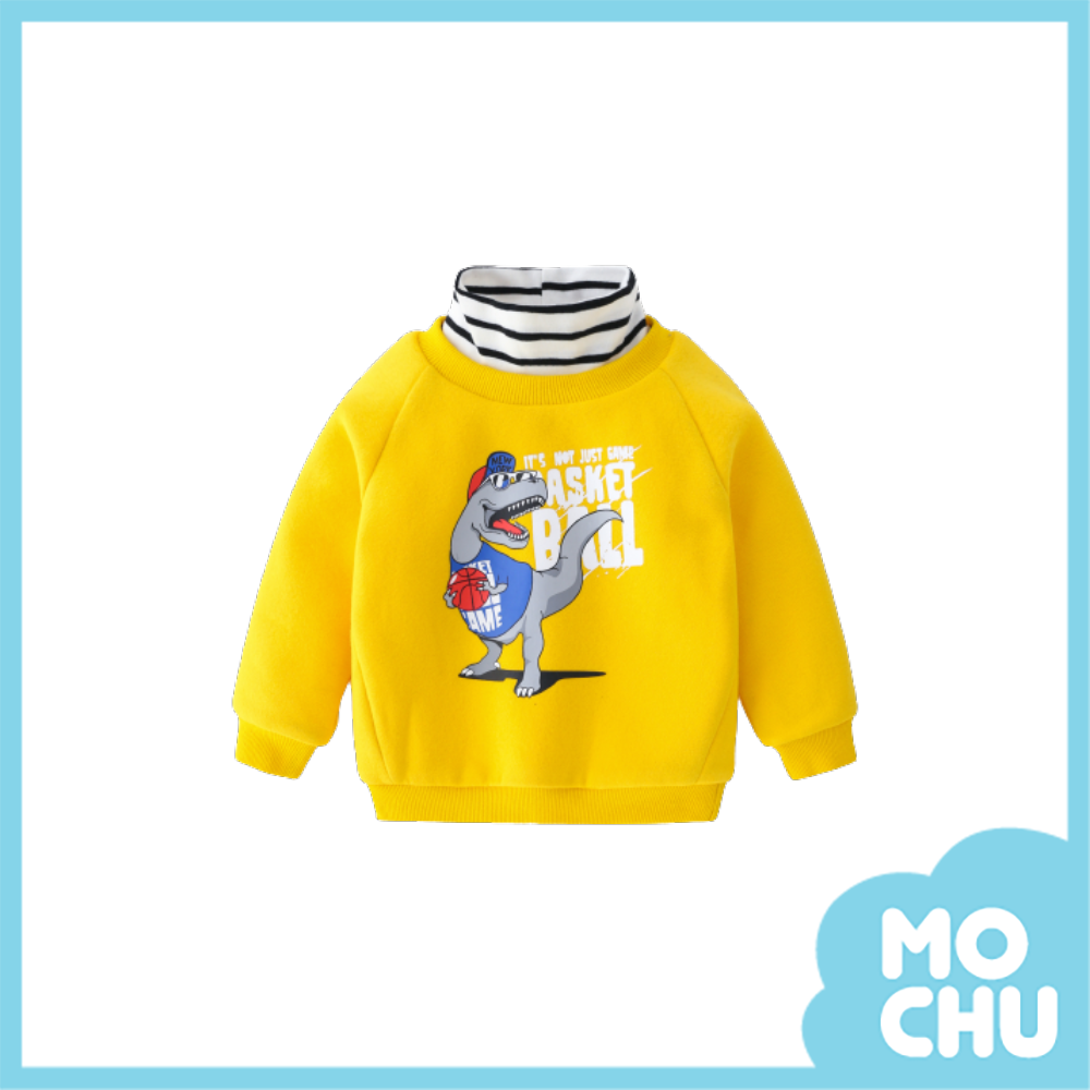 恐龍愛玩球加絨高領衛衣