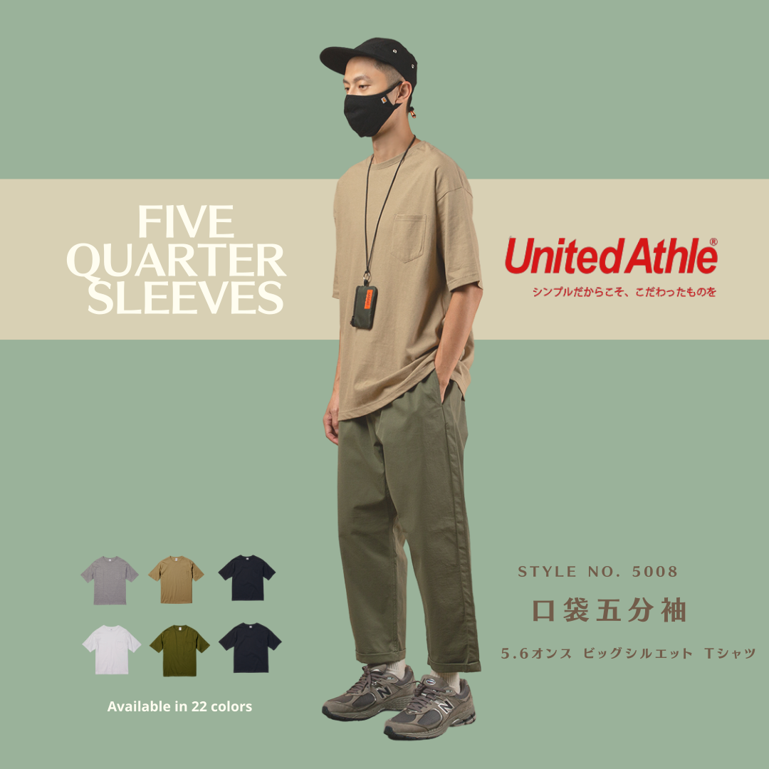 日本 United Athle 前口袋 素T 微寬 五分袖 寬鬆 短T - UA5008