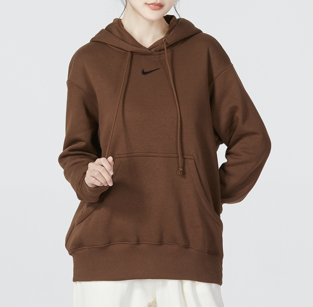 NIKE上衣 女款 帽T 長袖上衣 運動  咖 DQ5861-259 NOV LU