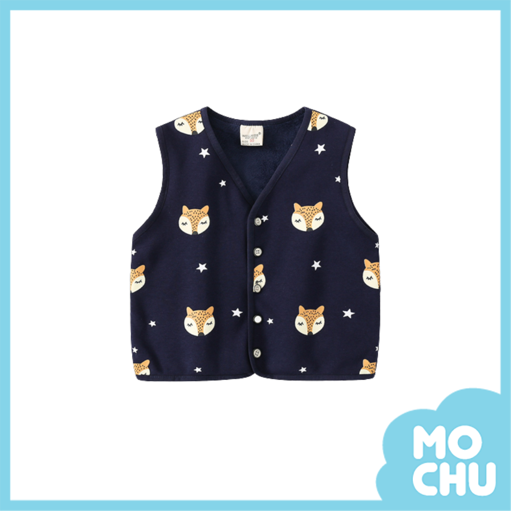沈睡小狐狸加絨無袖棉背心