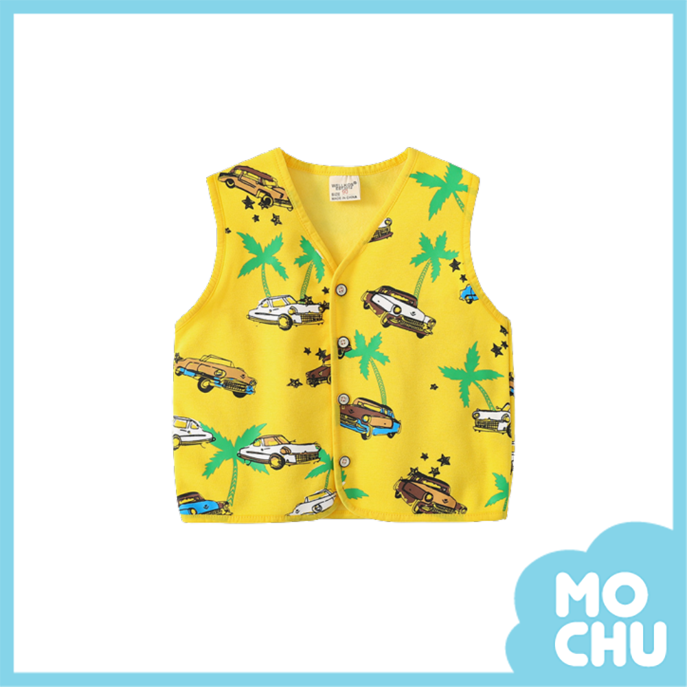汽車椰子樹加絨無袖棉背心