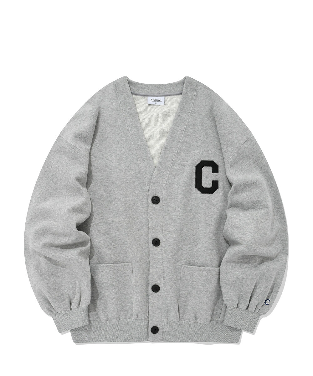 COVERNAT C-Logo 寬鬆 針織外套 灰色