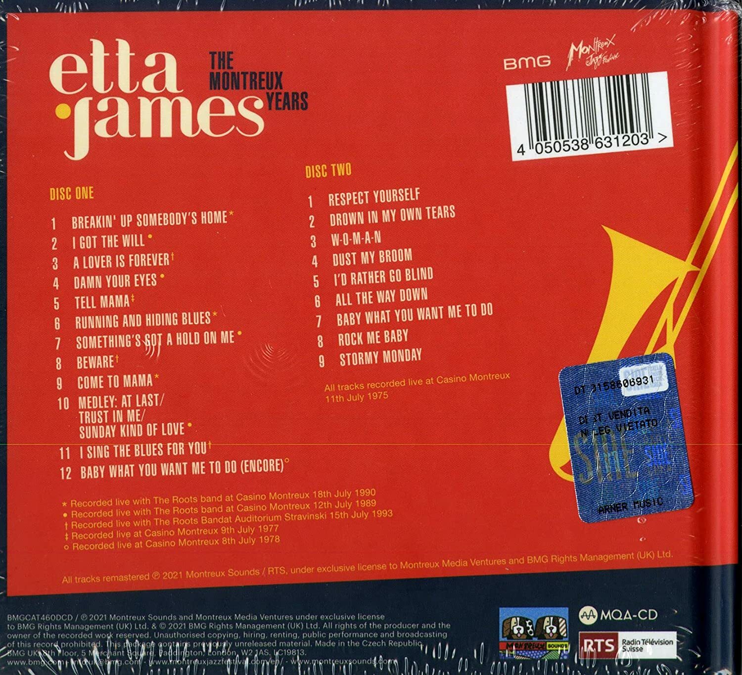 Etta James - The Montreux Years MQACD 2CD