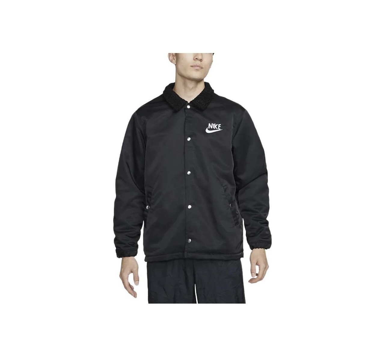 Nike 教練外套黑 雙面穿 防潑水 寬鬆 毛毛領 DQ4192-010 NOVLU