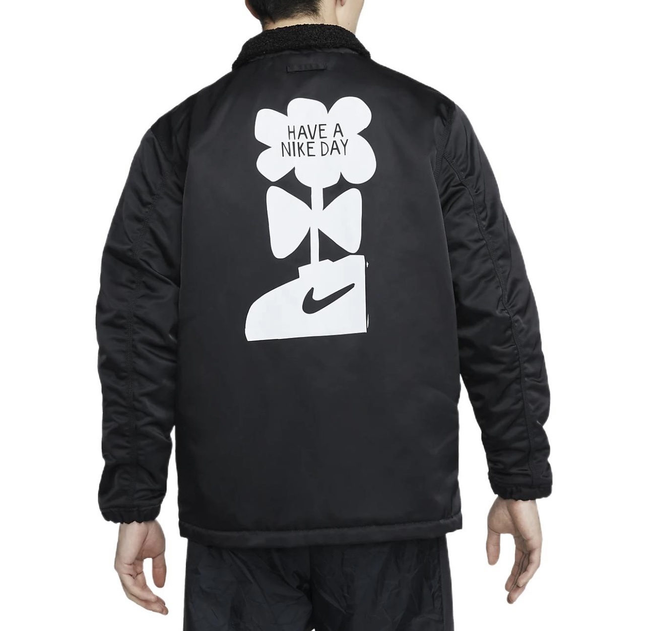 Nike 教練外套黑 雙面穿 防潑水 寬鬆 毛毛領 DQ4192-010 NOVLU