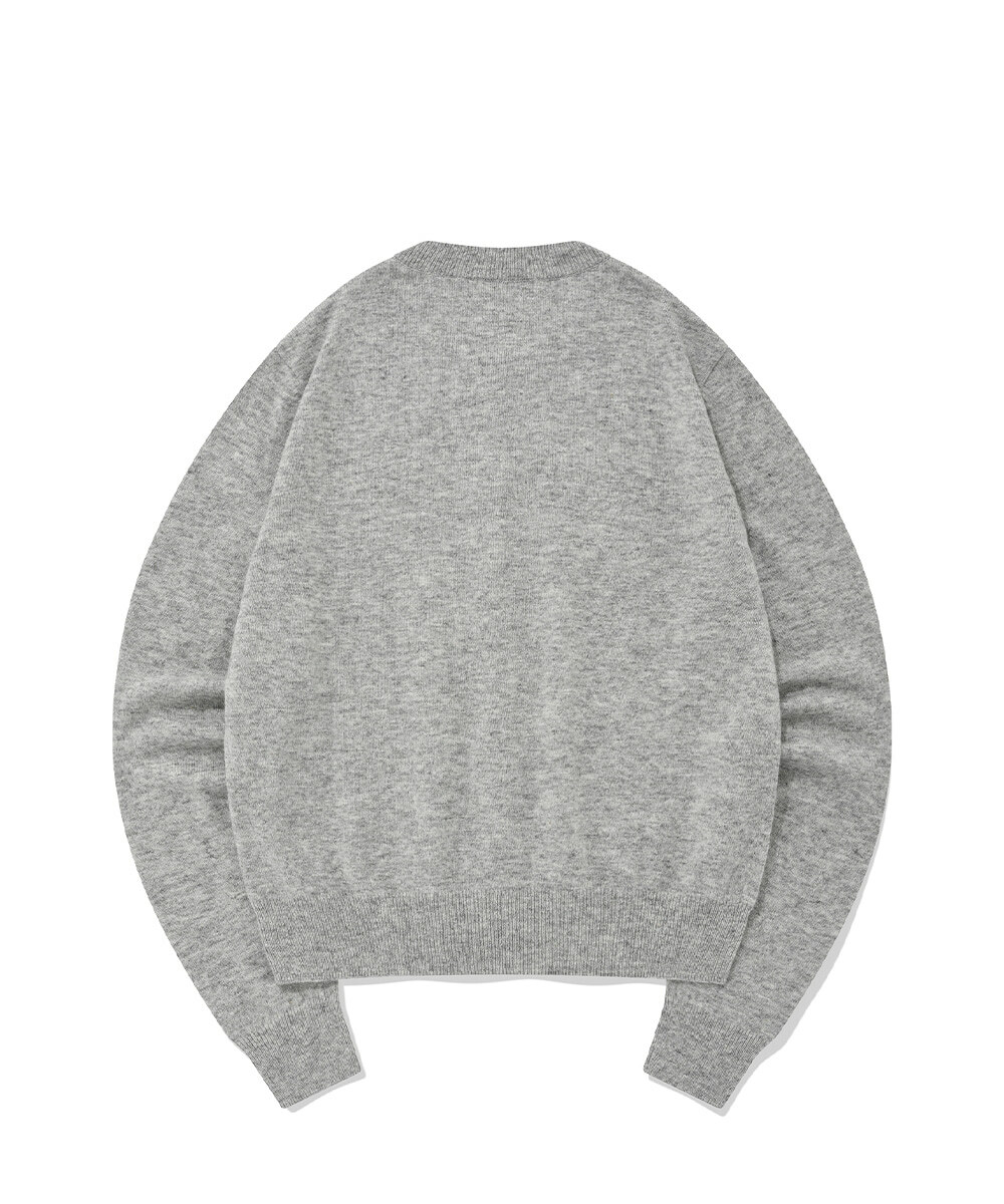 COVERNAT 四葉草 心型 針織外套 灰色 女款