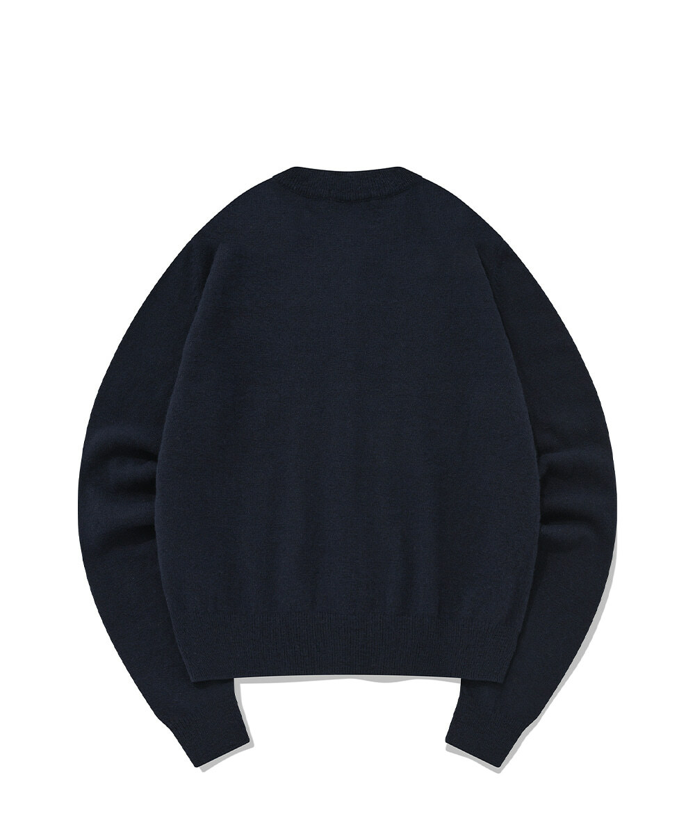 COVERNAT 四葉草 心型 針織外套 海軍藍 女款