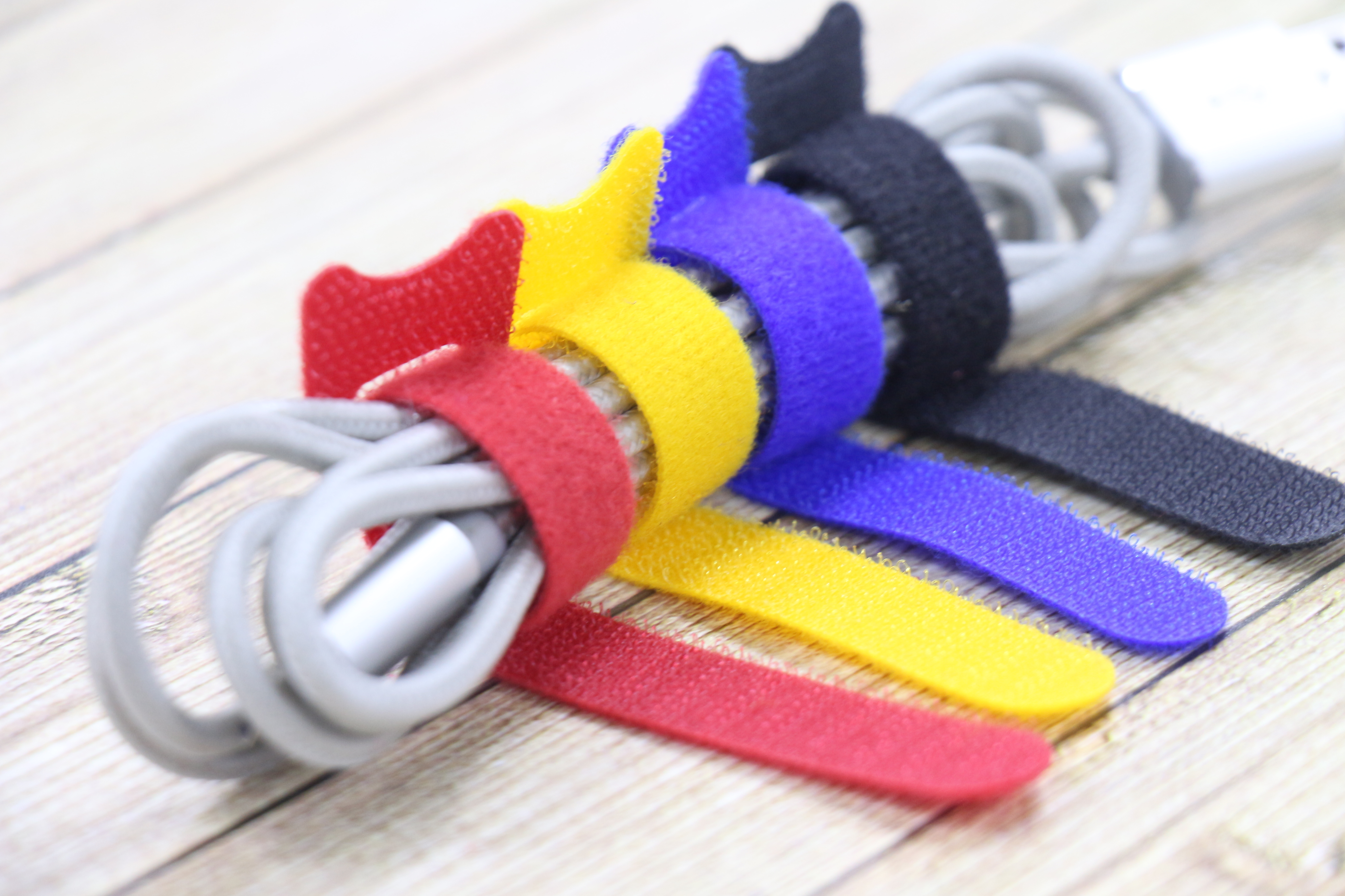 【Light Duty】 12mm*20cm (5入) 可調式 雙面魔鬼氈束線帶