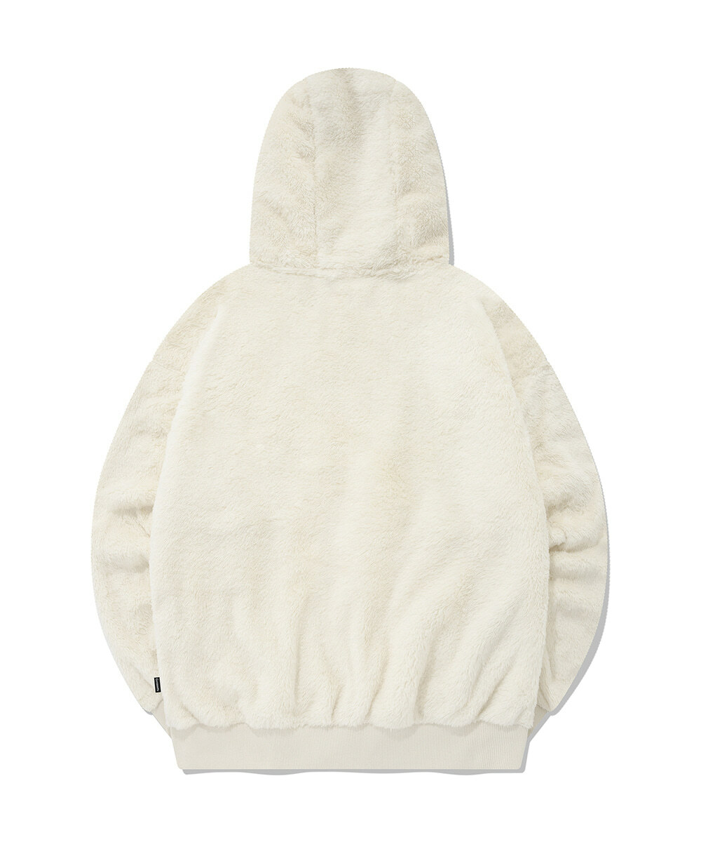 COVERNAT 毛毛 連帽外套 夾克 象牙色