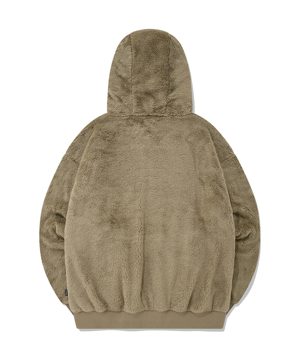 COVERNAT 毛毛 連帽外套 夾克 米色