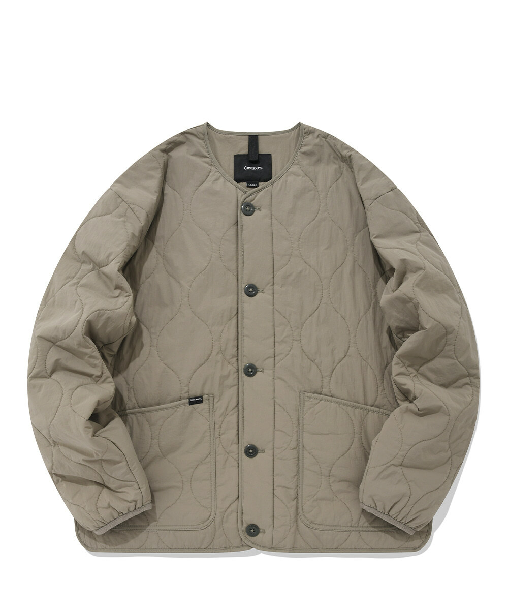 COVERNAT 短款鈕扣 絎縫夾克 卡其色