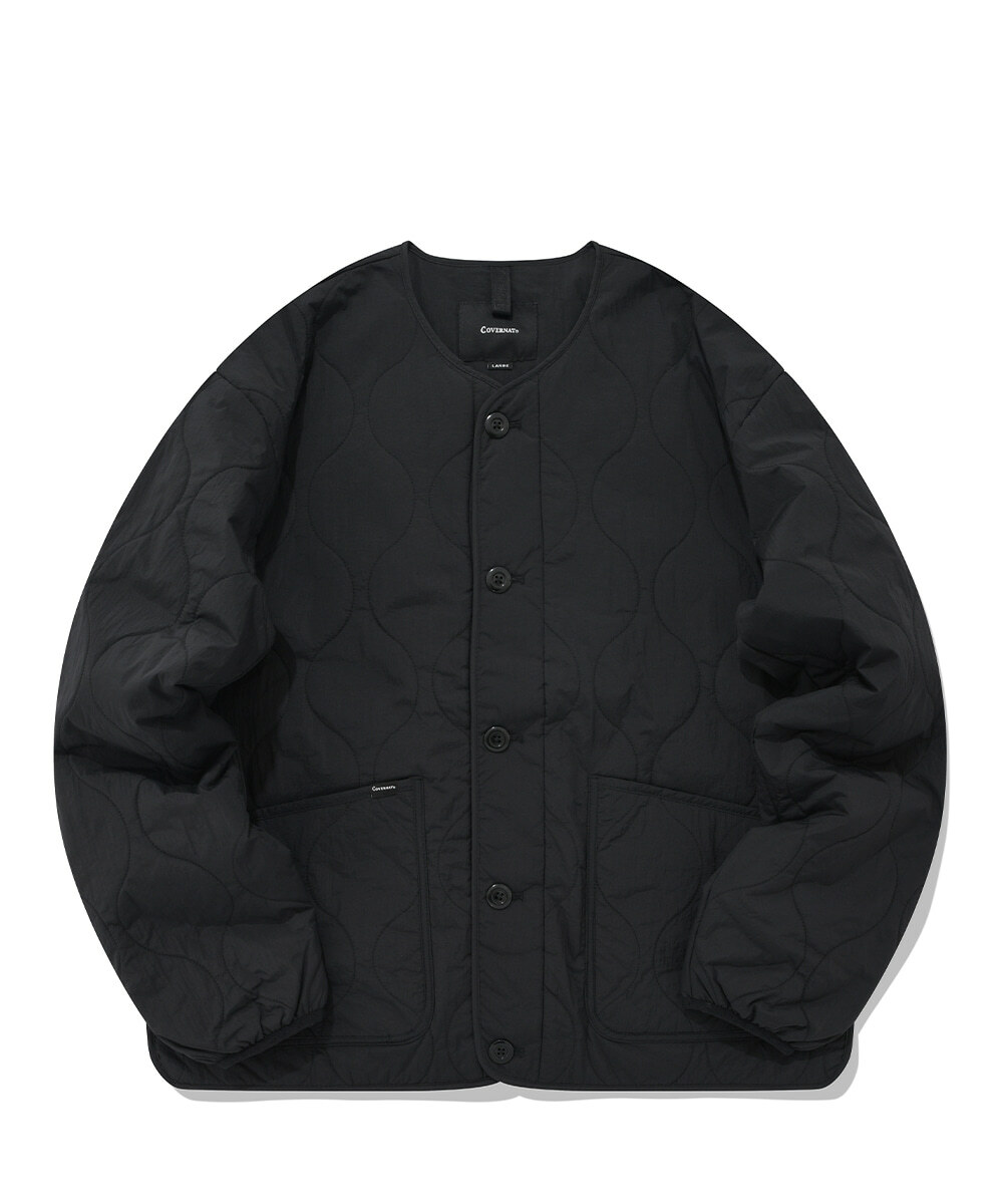 COVERNAT 短款鈕扣 絎縫夾克 黑色