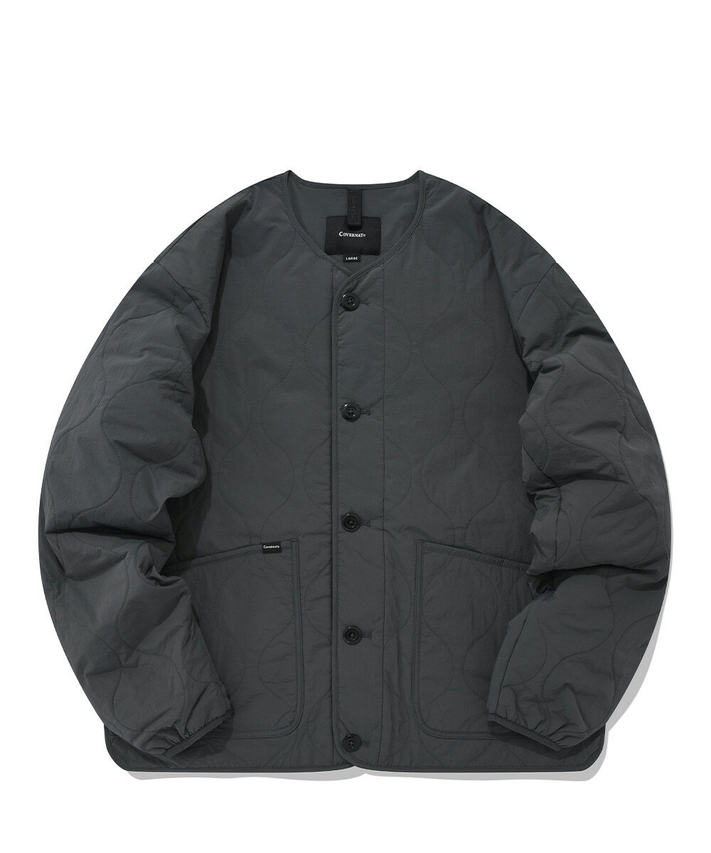 COVERNAT 短款鈕扣 絎縫夾克 橄欖色