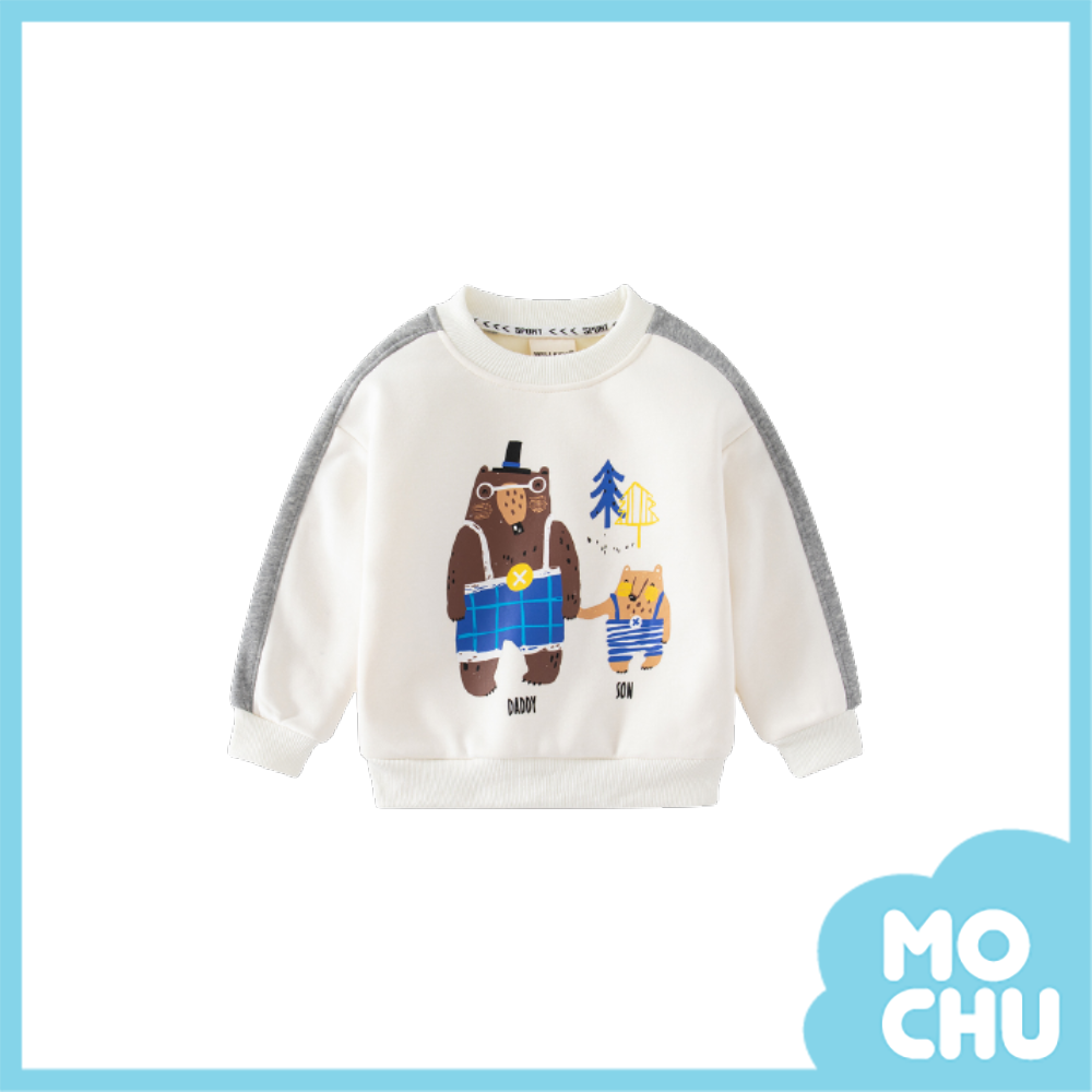 小熊手牽手加絨長袖衛衣