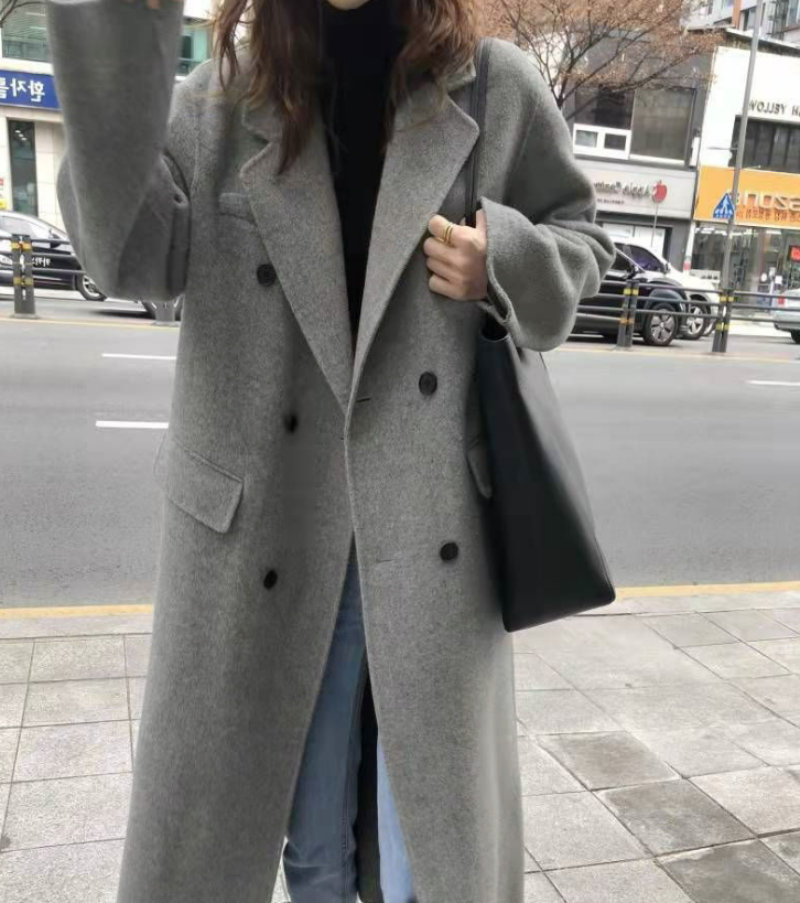 ᴷᴼᴿᴱᴬ 🇰🇷氣質英倫風雙面羊毛長板大衣外套 (三色)