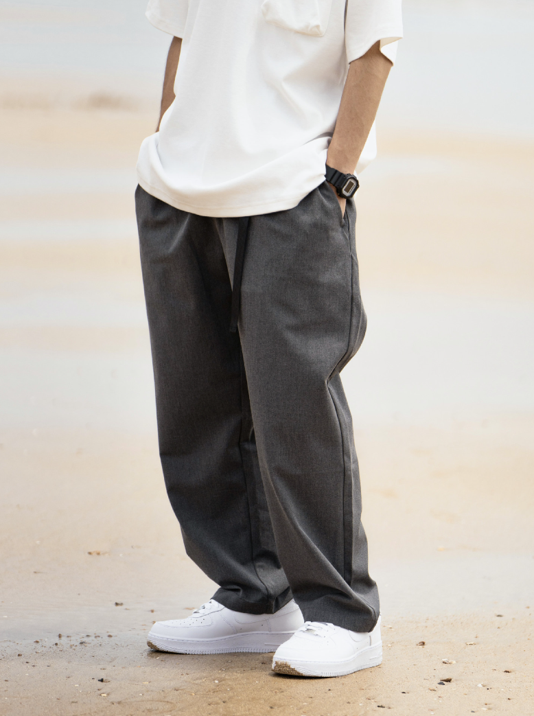 雅痞垂感廓形西褲