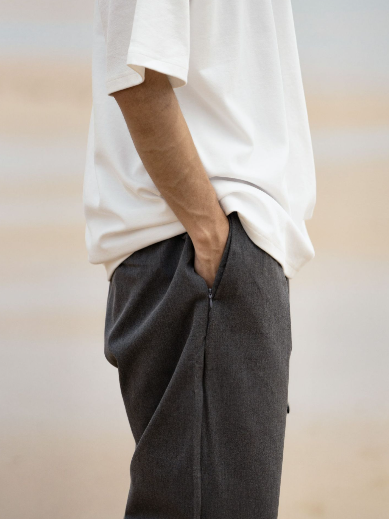 雅痞垂感廓形西褲