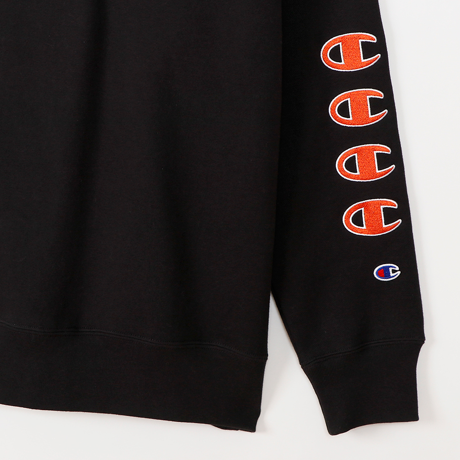 男款-Champion Campus C Logo微高領長袖大學Tee-黑色（C3-U006-090）