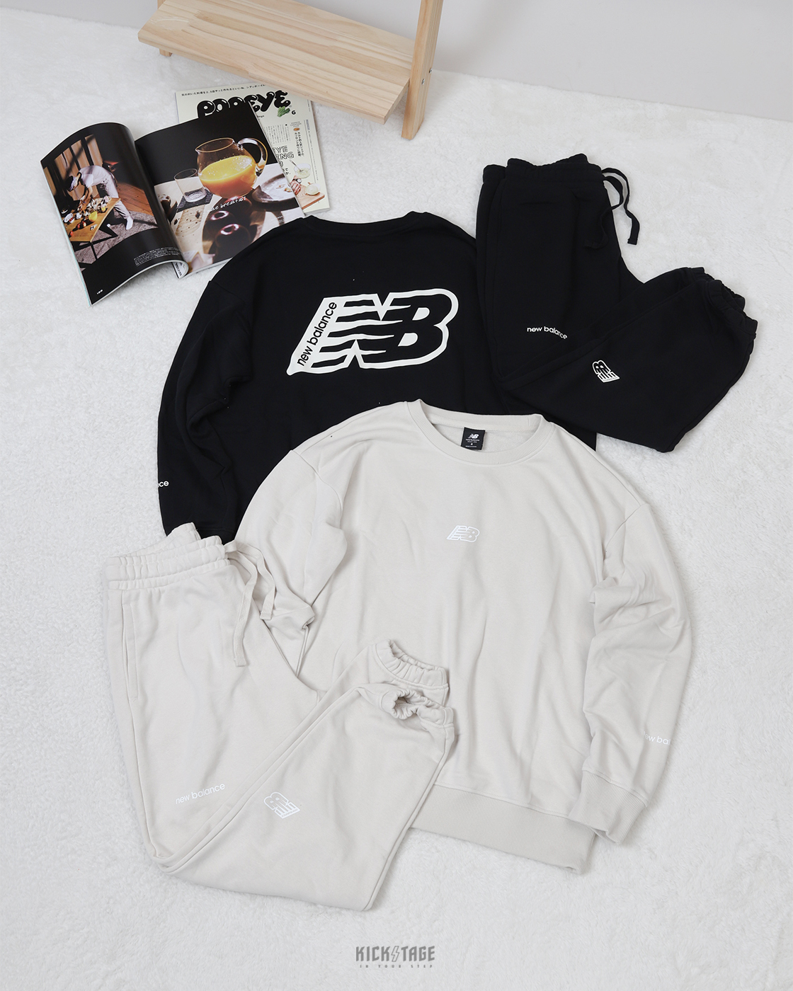 **特價商品售出不退換**女款 NEW BALANCE ESS Fleece SUIT 灰杏色 黑色 大LOGO 毛巾底 套裝 / 衛衣 大學T【WT23514】棉褲【AWP23508】NBESS NBSUIT