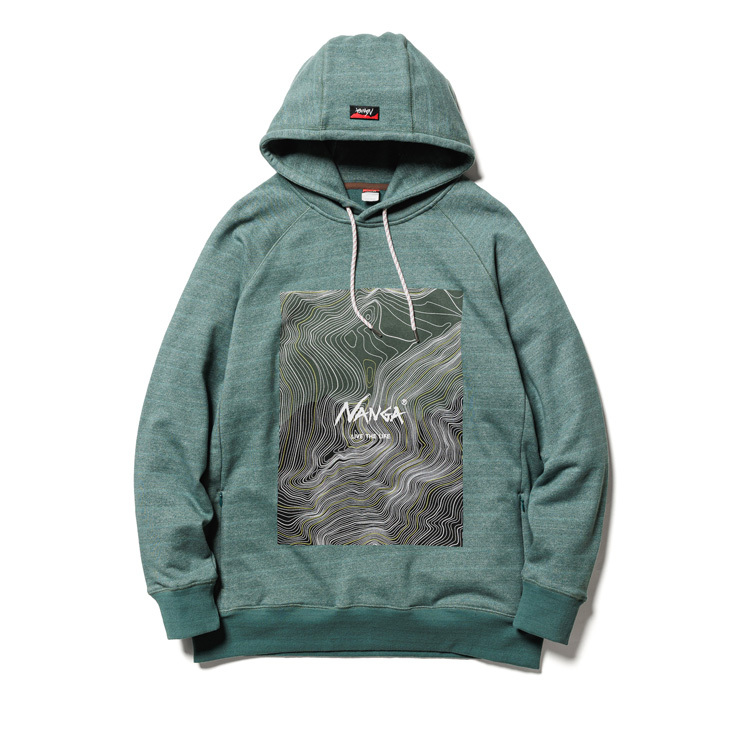 Nanga Eco Hybrid Contour Map Logo Sweat Hoodie 長袖連帽印刷T