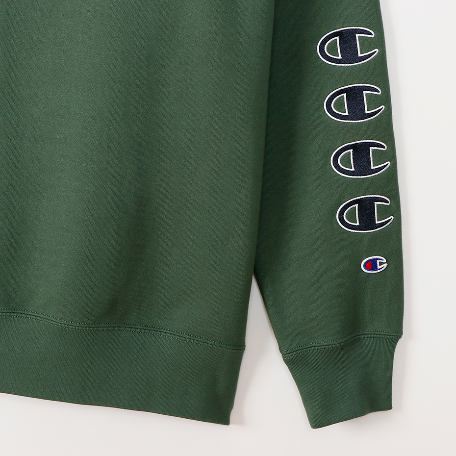 男款-Champion Campus C Logo微高領長袖大學Tee-綠色（C3-U006-765）