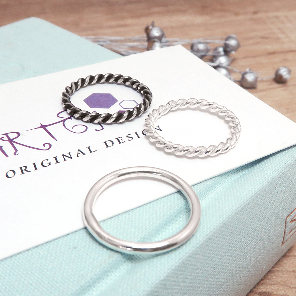 純銀寬版圓線戒 手工純銀線戒