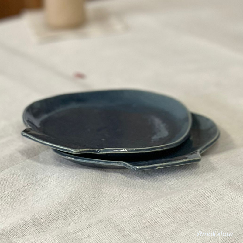 Rokuro Handmade Pottery Plate blue｜Blut's