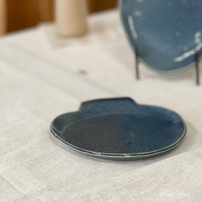 Rokuro Handmade Pottery Plate blue｜Blut's