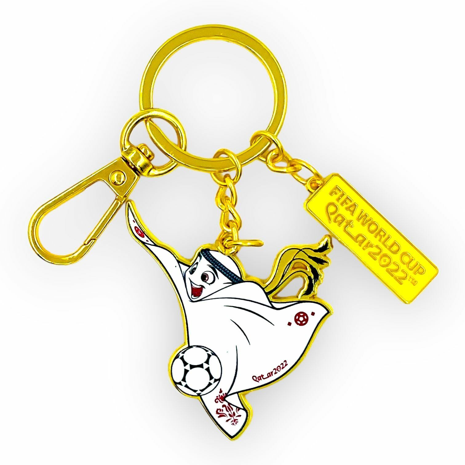 2022年世界盃吉祥物金色鎖匙扣(盤球)
