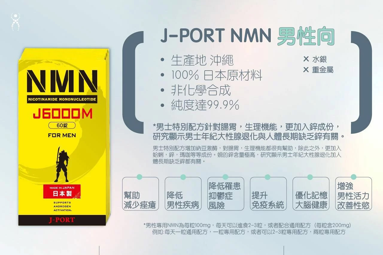 日本J-Port株式會社 NMN 99.9% ｜專屬男仕配方｜女仕專屬｜男女通用配方 【10/19 截單，預計 :10月尾至11月中發貨】】