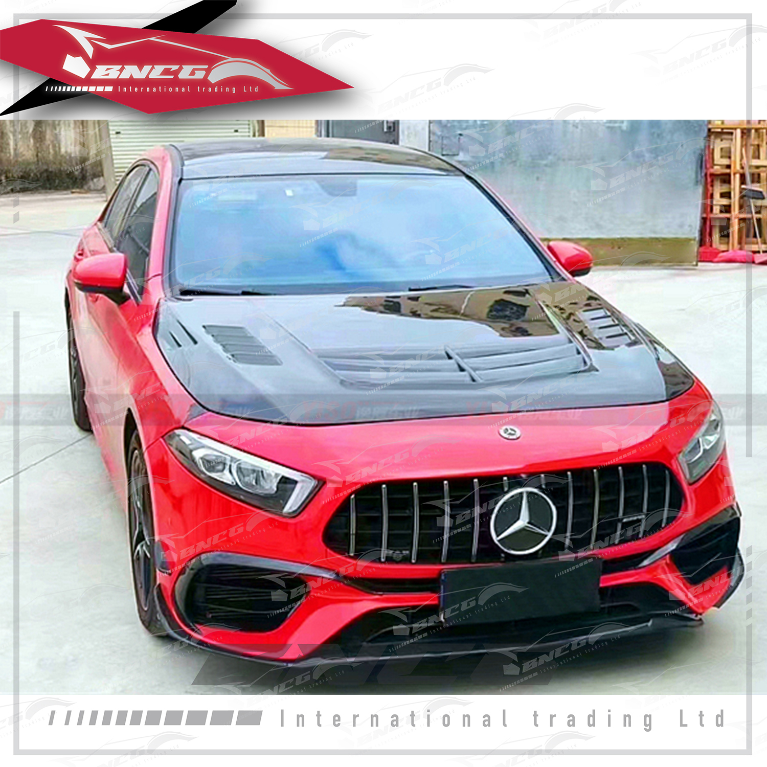 賓士benz A Class W177 改裝卡夢碳纖維外觀件空力套件varis款引擎蓋