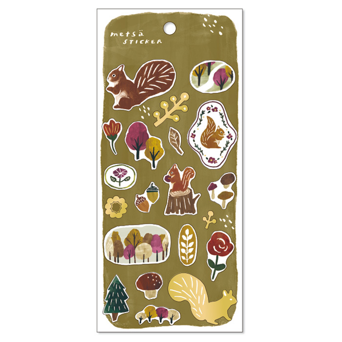 松鼠 森林動物 和紙貼紙｜日本MINDWAVE