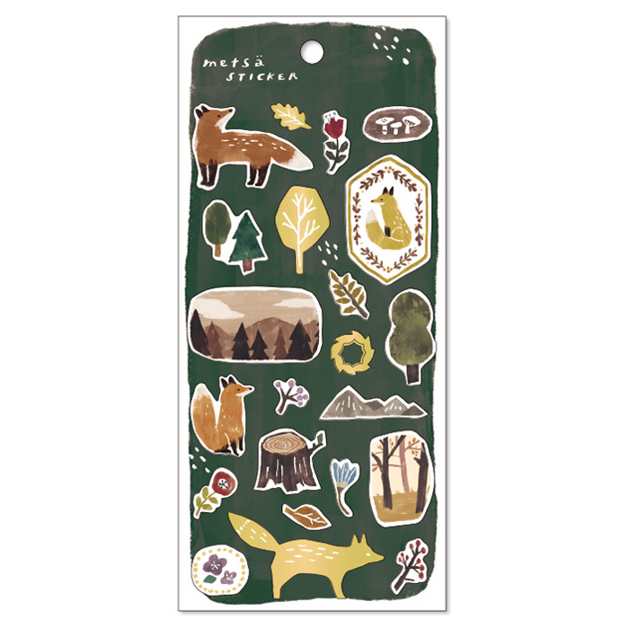 狐狸 森林動物 和紙貼紙｜日本MINDWAVE