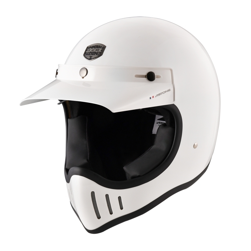 ASTONE SUPER RETRO 山車帽 亮白 全罩 復古 內鏡片 可拆帽簷