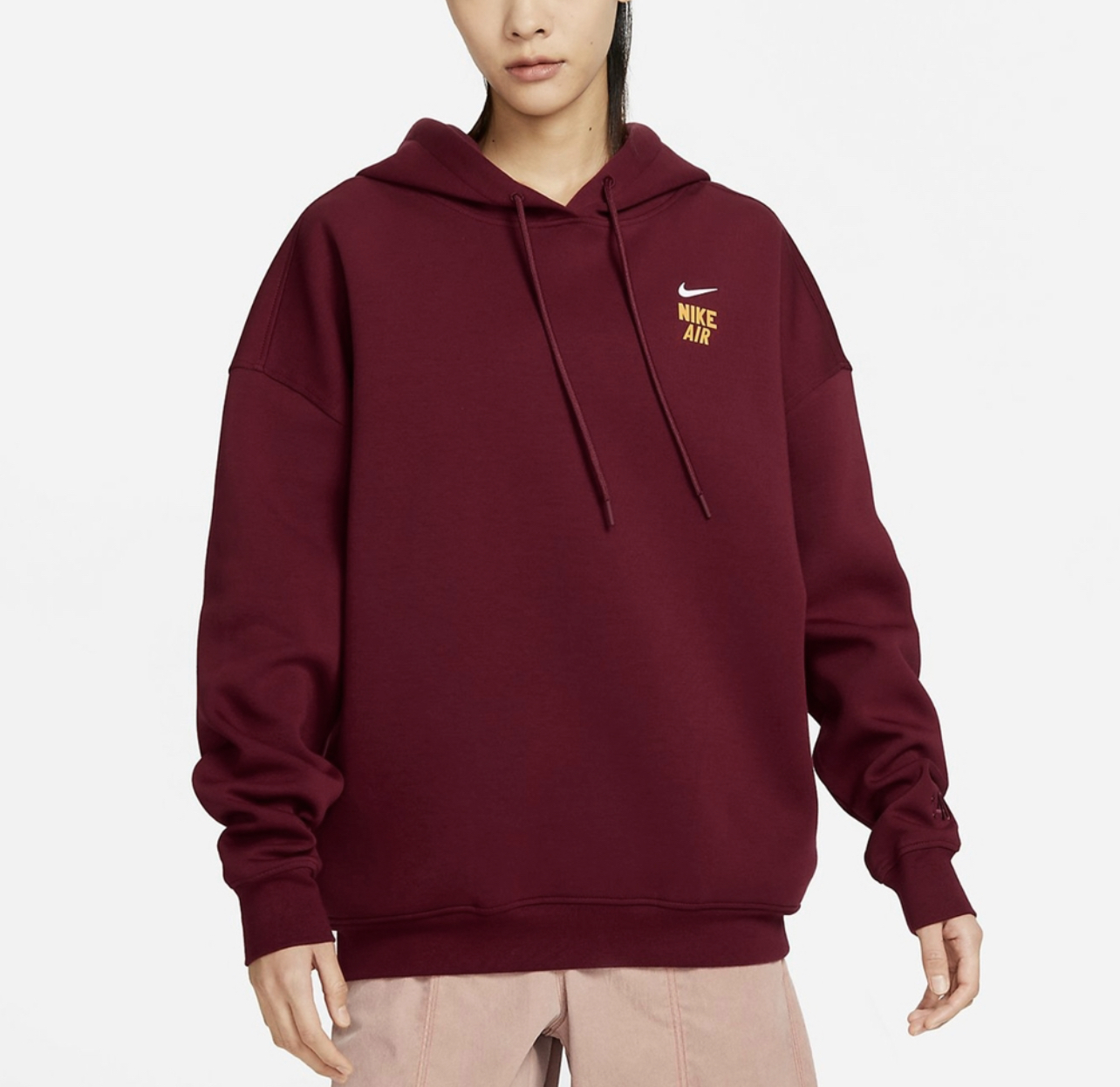 NIKE 上衣 女款 帽T 長袖上衣 運動 紅 FB7650-677 NOV Lu