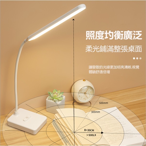 韓國JK 智能觸摸led充電小檯燈學生閱讀檯燈USB護眼檯燈小夜燈(充插兩用)  J0655