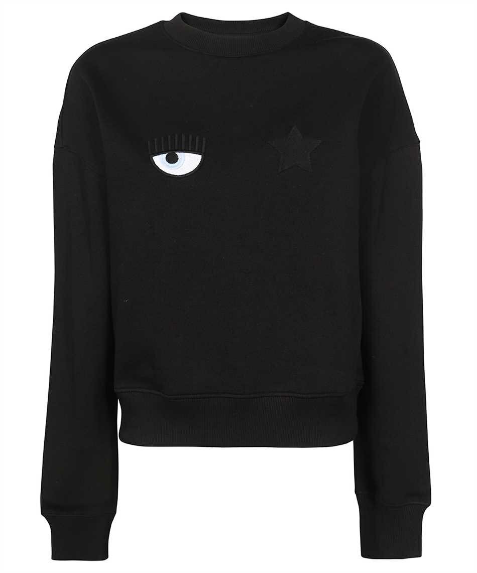 [S] CHIARA FERRAGNI EYELIKE PATCH EMBRO SWEATSHIRT,BLACK, 73CBIT06-CFT07-899 [FINAL SALE] (SCF152)