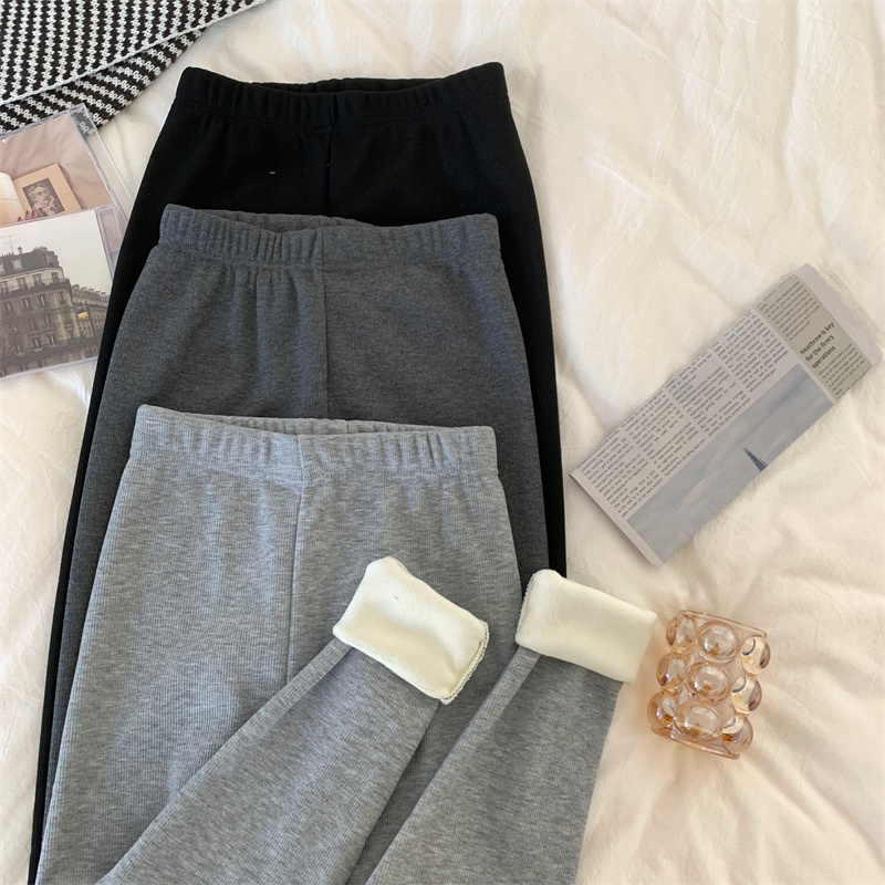 彈性腰帶羅紋鬆緊保暖褲 三色 內搭褲/內刷毛/打底褲 23PUA8051