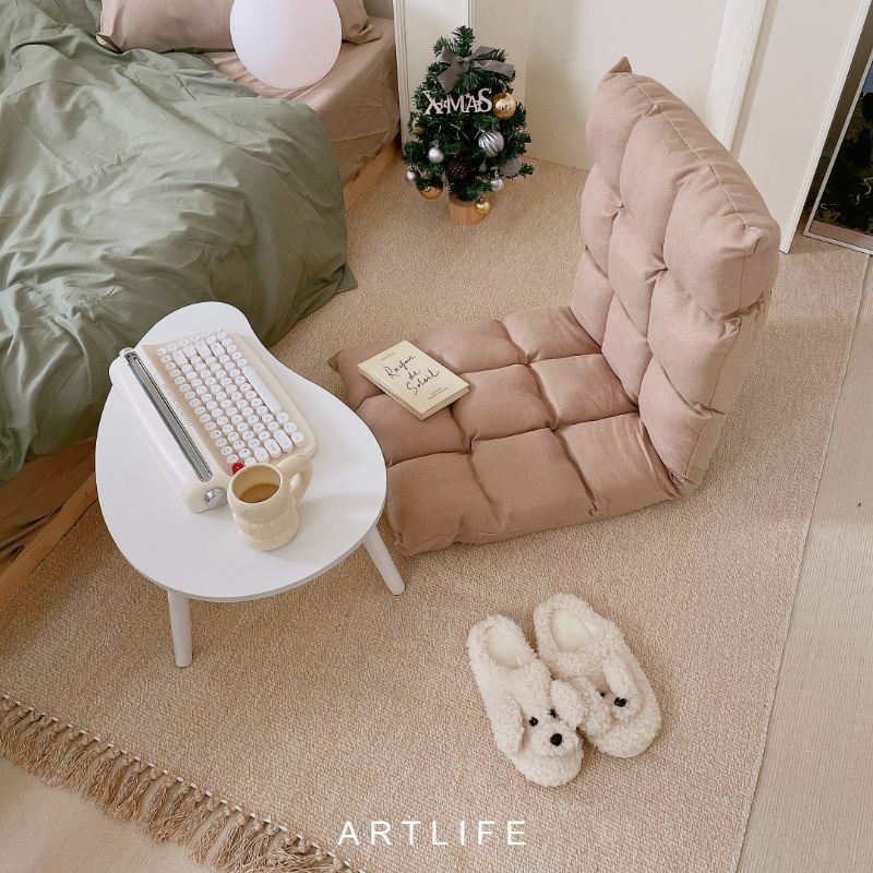 大地系亞麻色流蘇地毯