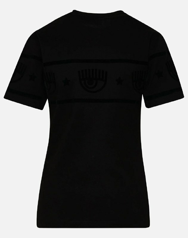 [S] CHIARA FERRAGNI T-SHIRT CORTA DONNA MAXI LOGOMANIA COTONE,NERO, 73CBHT08-CJT04-899 [FINAL SALE] (SCF155)