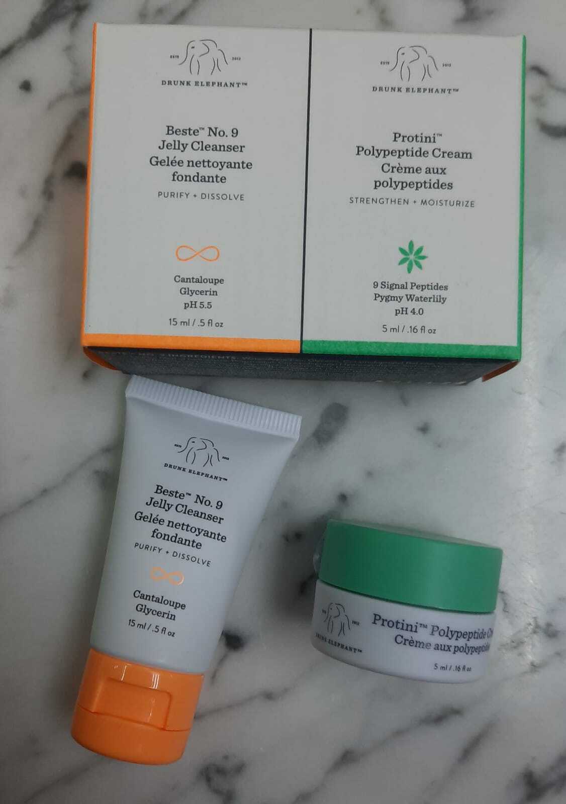 Drunk Elephant Beste No.9 Jelly Cleanser 15ml & Protini Polypeptide Cream 5ml
