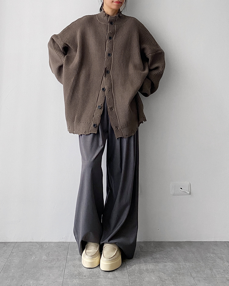 MFO-2218 破壞設計針織外套 ʙʀᴏᴡɴ