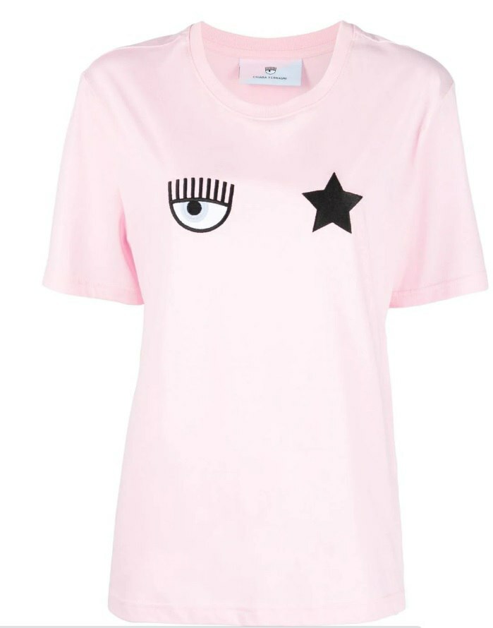 [S] CHIARA FERRAGNI EYE STAR EMBRO JERSEY,PINK, 73CBHT04-CJT04-439 [FINAL SALE] (SCF156)