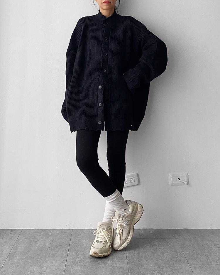 MFO-2218 破壞設計針織外套 ʙʟᴀᴄᴋ