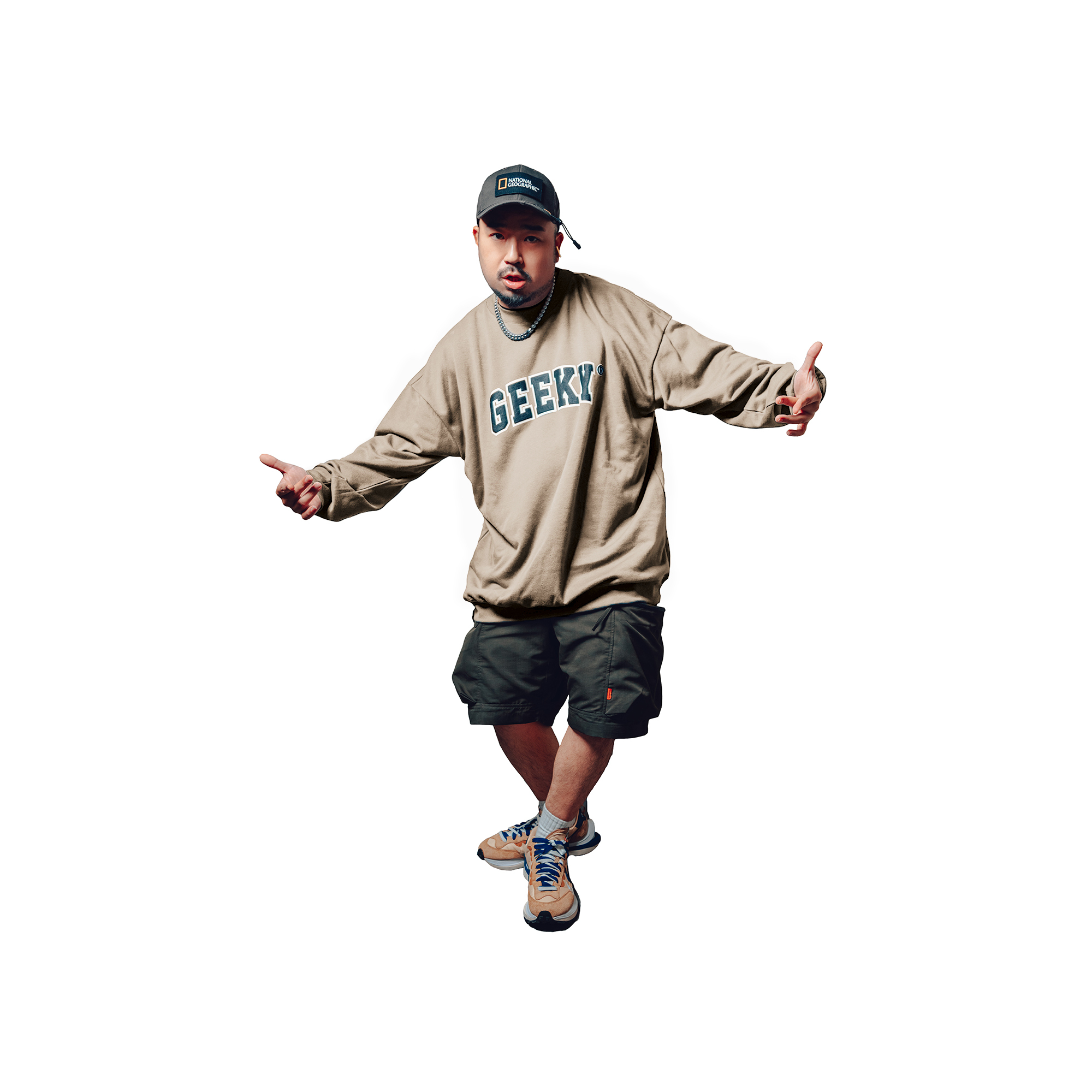 GEEKY 發泡大學T-卡其