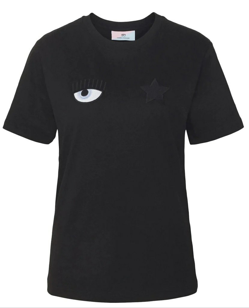 [S] CHIARA FERRAGNI EYE STAR EMBRO JERSEY,NERO, 73CBHT04-CJT04-899 [FINAL SALE] (SCF157)