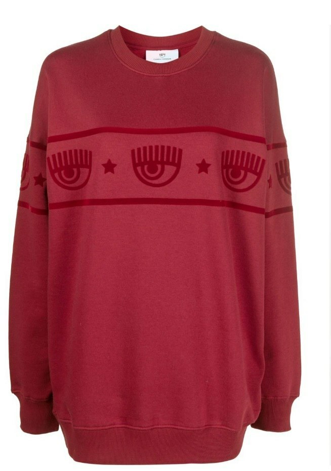 [S] CHIARA FERRAGNI MAXI LOGO MANIA FLOCK,BRICK RED, 73CBIT12-CFT07-505 [FINAL SALE] (SCF158)