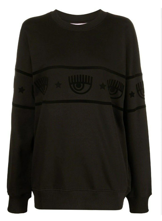 [S] CHIARA FERRAGNI MAXI LOGO MANIA FLOCK,BLACK, 73CBIT12-CFT07-899 [FINAL SALE] (SCF159)